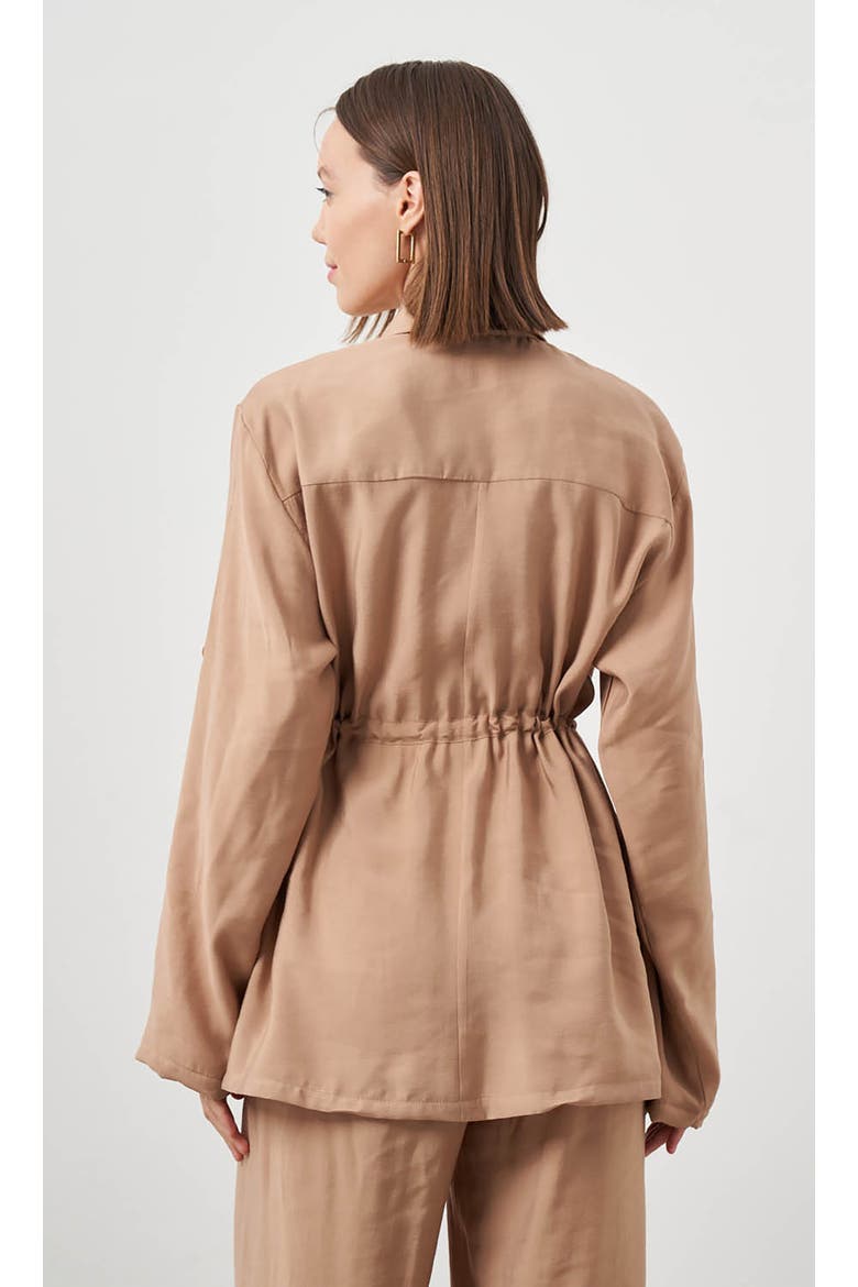 Cinched Waist Shirt Jacket, Alternate, color, Beige