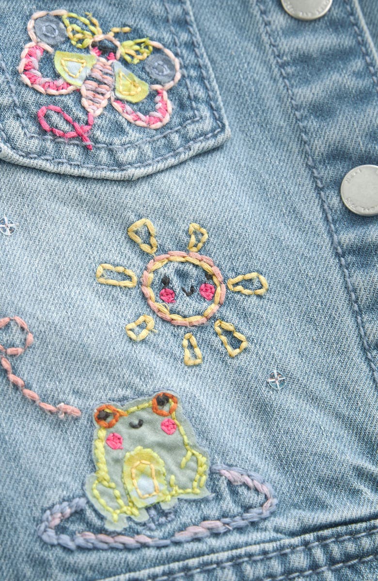 NEXT Kids' Embroidered Unicorn Denim Jacket, Alternate, color, 