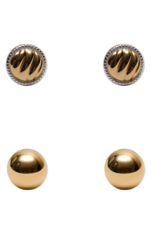 Argento Vivo Sterling Silver Set Of 2 Post Earrings In Gold