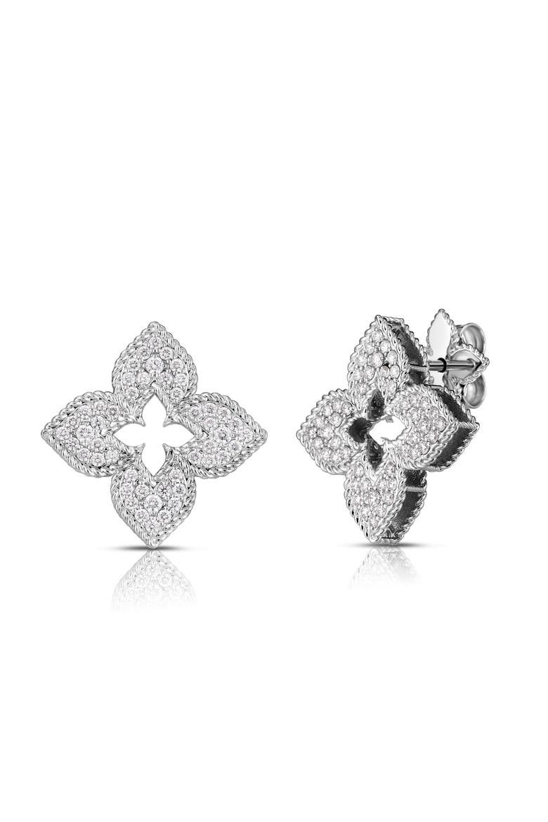 Venetian Princess Diamond Stud Earrings, Main, color, WHITE