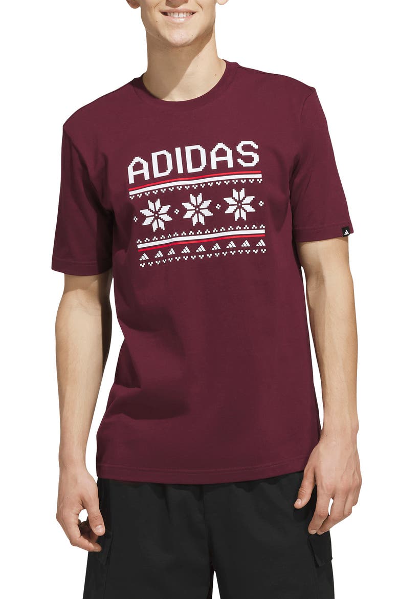 Holiday Graphic T-Shirt, Main, color, MAROON