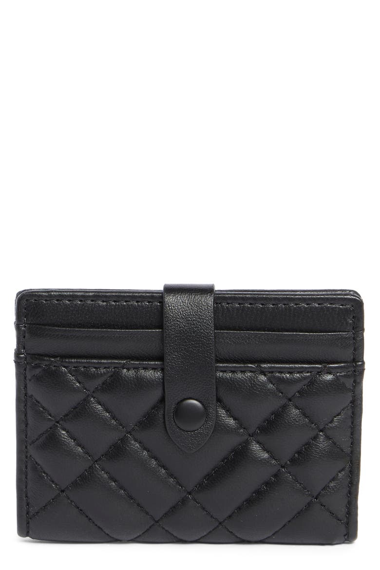 Quilted Leather Case Case, Main, color, BLACK