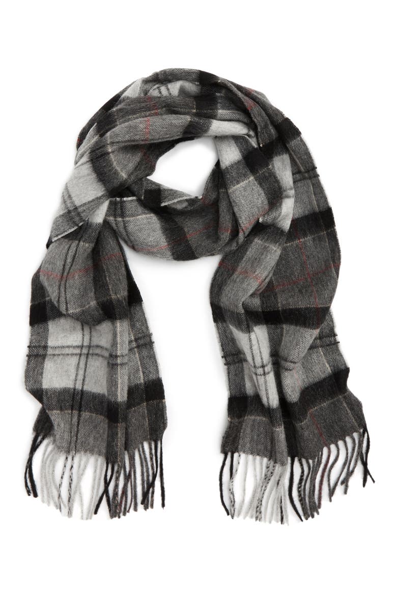 Holden Tartan Plaid Scarf, Main, color, GREY TARTAN