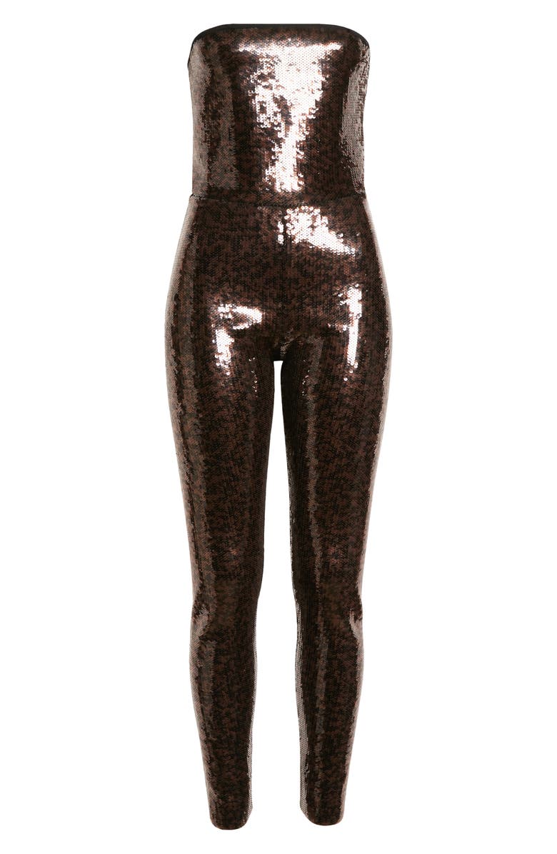 Yves Saint Laurent Sequin Strapless Jumpsuit, Alternate, color,