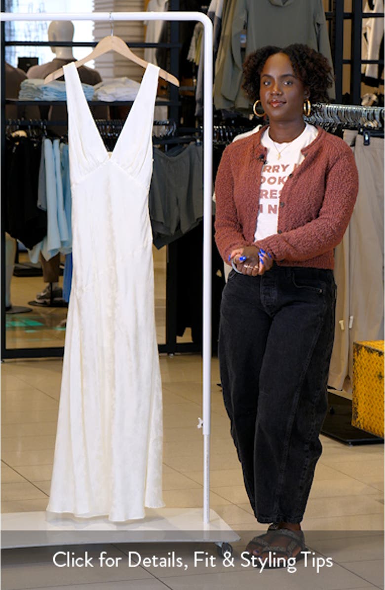 Billie Floral Satin Jacquard Dress, sales video thumbnail