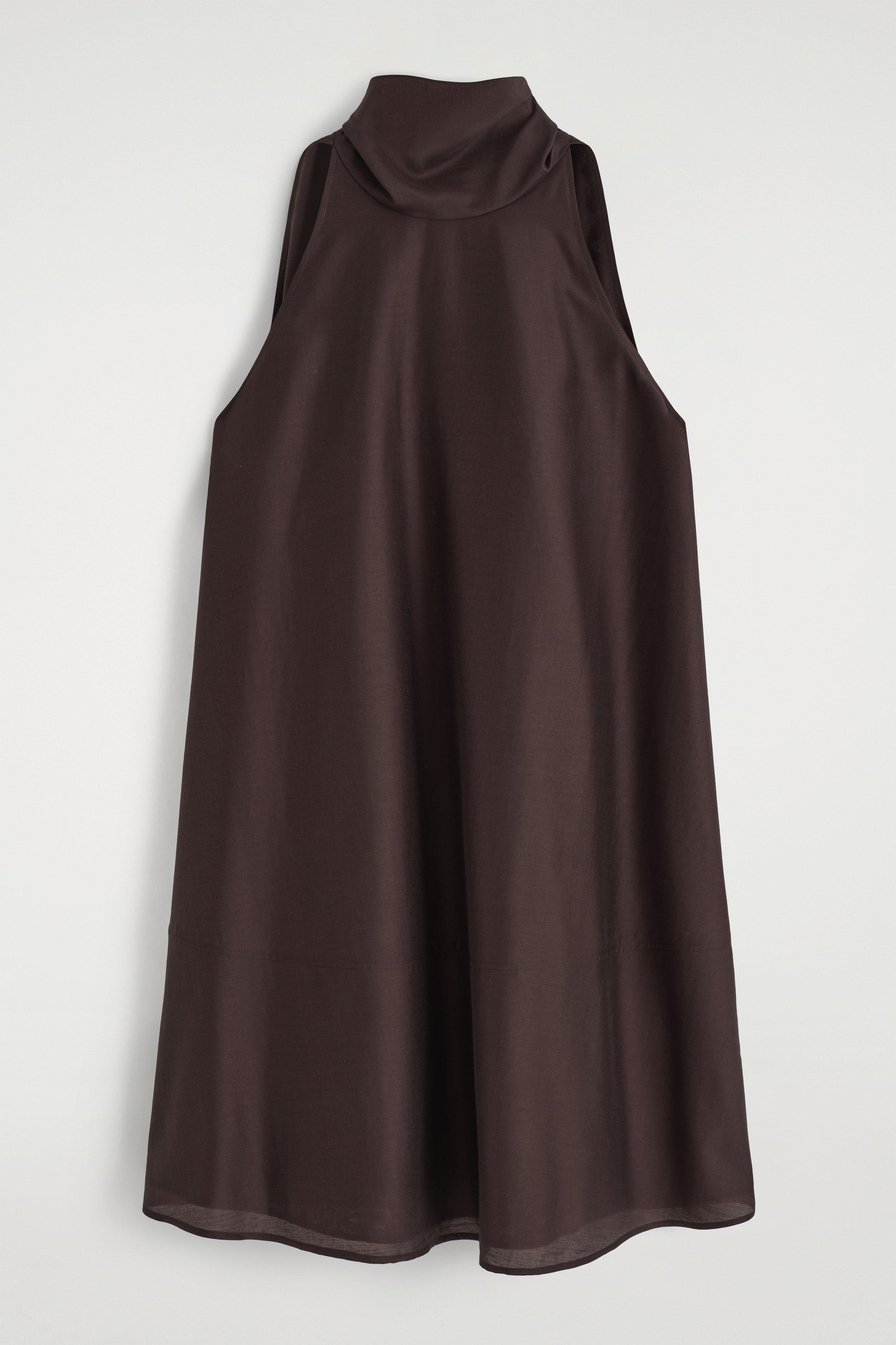 cos halter dress TWISTED LINEN-BLEND HALTERNECK DRESS - BLACK