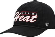 '47 Men's '47  Black Miami Heat Double Header Sidepatch Cord Hitch Adjustable Hat
