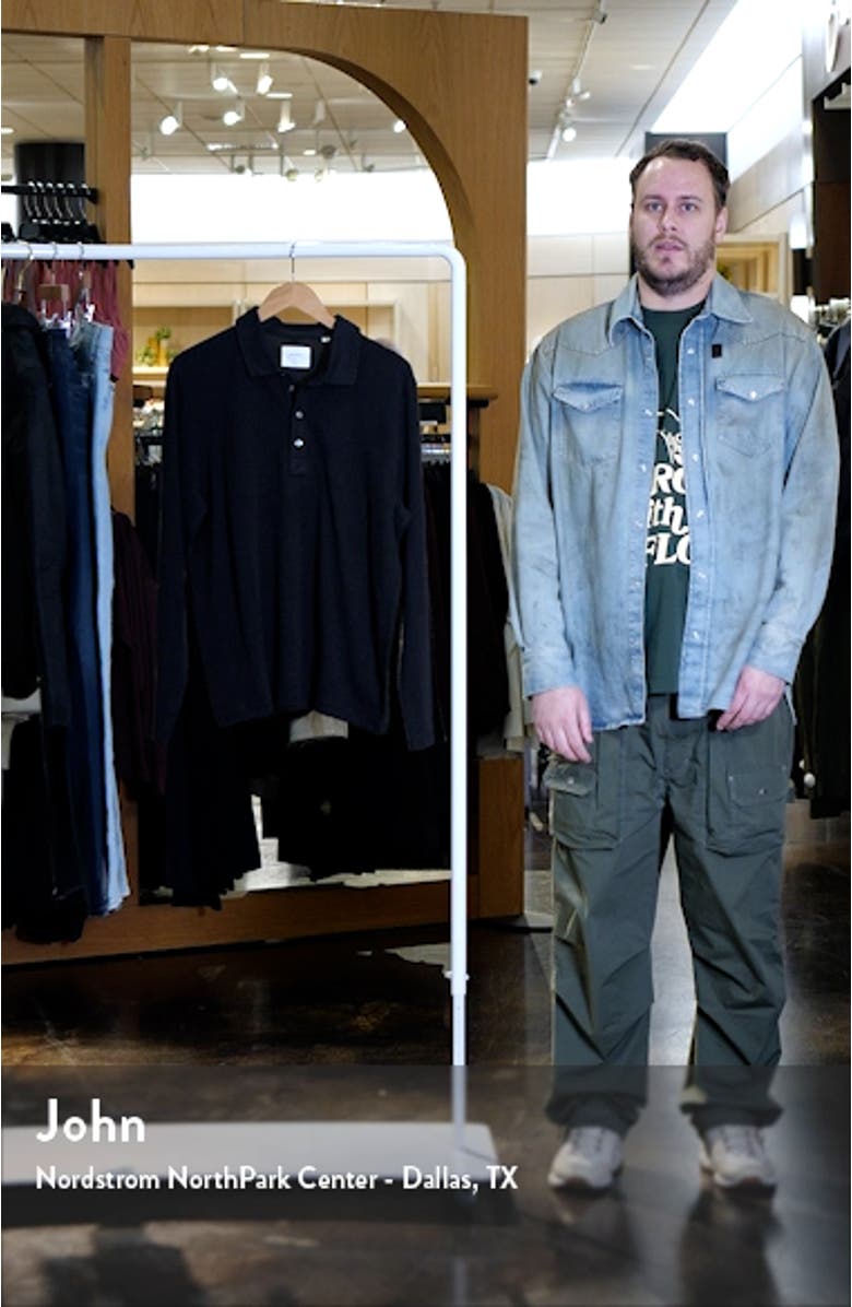 Long Sleeve Textured Stripe Polo, sales video thumbnail