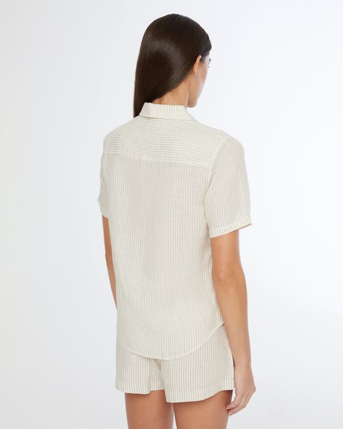 Onia Air Linen Elastic Drawstring Short In Gray