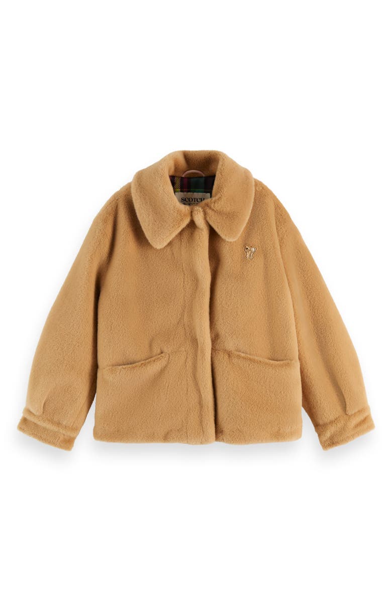 Scotch & Soda Kids' Faux Fur Jacket, Main, color, Tannin