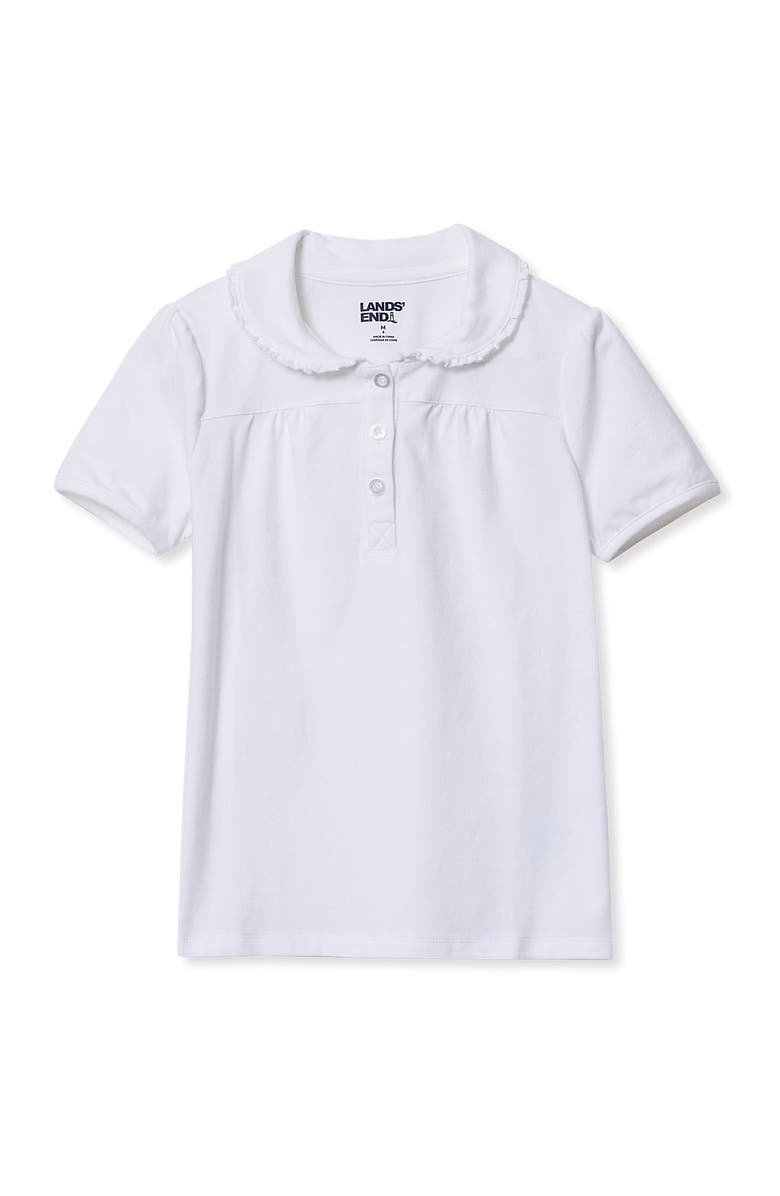 Lands' End Girls Frill Collar Tee, Main, color, White