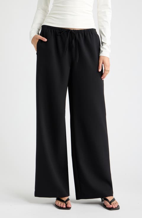 Icon Twill Pull-On Wide Leg Pants