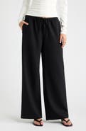 Open Edit Icon Twill Pull-On Wide Leg Pants