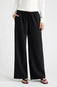 Open Edit Icon Twill Pull-On Wide Leg Pants