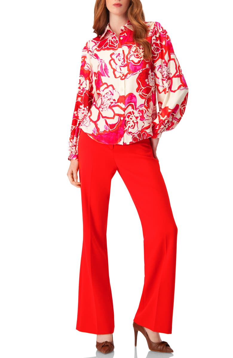 IVONNE Tailored Straight-Leg Pants, Alternate, color, Red