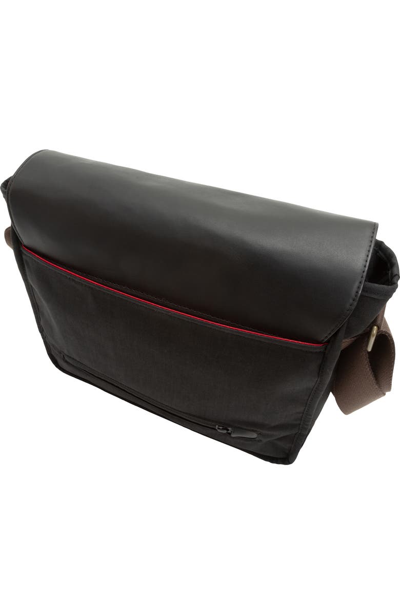 Manhattan Portage Waxed Nylon Sheridan Messenger Bag, Alternate, color, Black