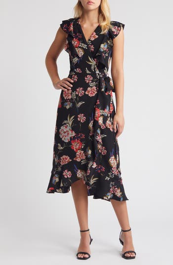 Knee length velvet womens dresses with ruffle details 4798 Knee length velvet womens dresses with ruffle details 4798