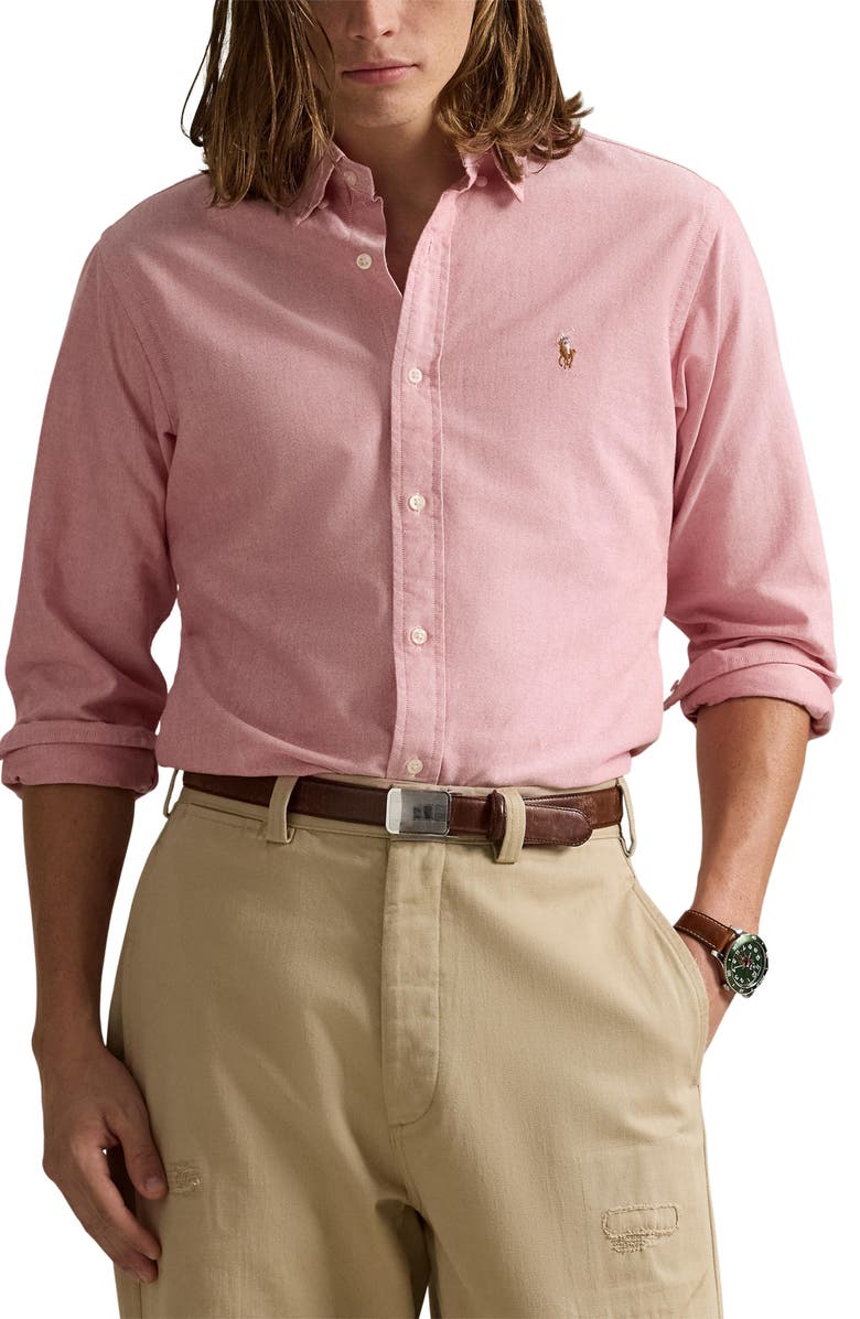Polo Ralph Lauren The Iconic Oxford Button-Down Shirt, Main, color, New Brick