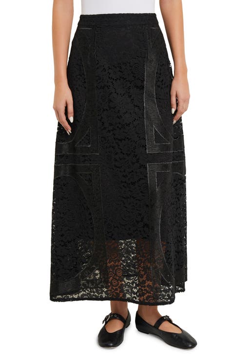 Panel Detail Lace Maxi Skirt
