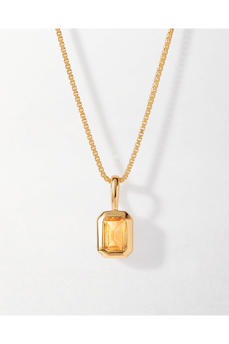 Deco Birthstone Necklace, Main, color, Citrine (November)