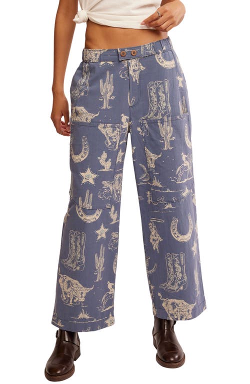 Shop Free People Seaside Pants In Indigo Combo - Rodeo