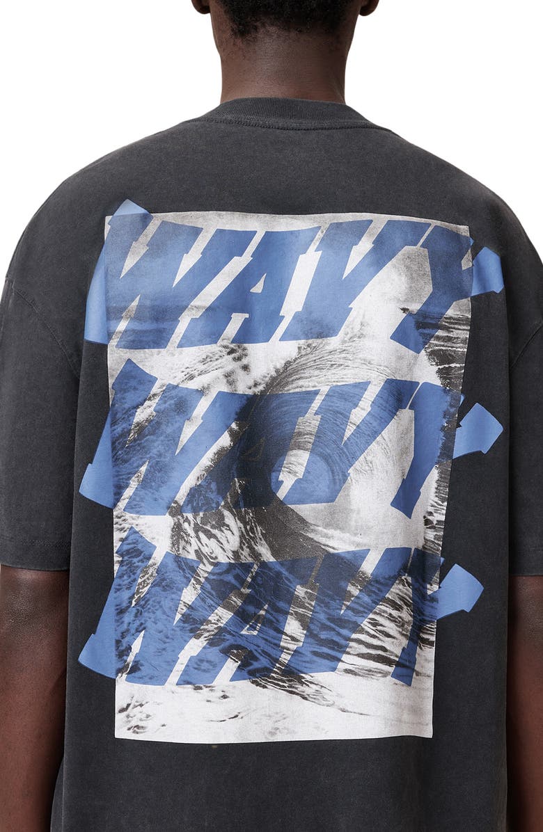 AllSaints Wavy Short Sleeve Crewneck Graphic T-Shirt, Alternate, color, 