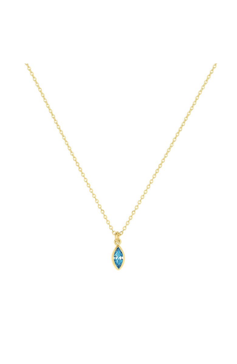 Set & Stones Marquise Birthstone Charm Necklace, Main, color, Gold / December