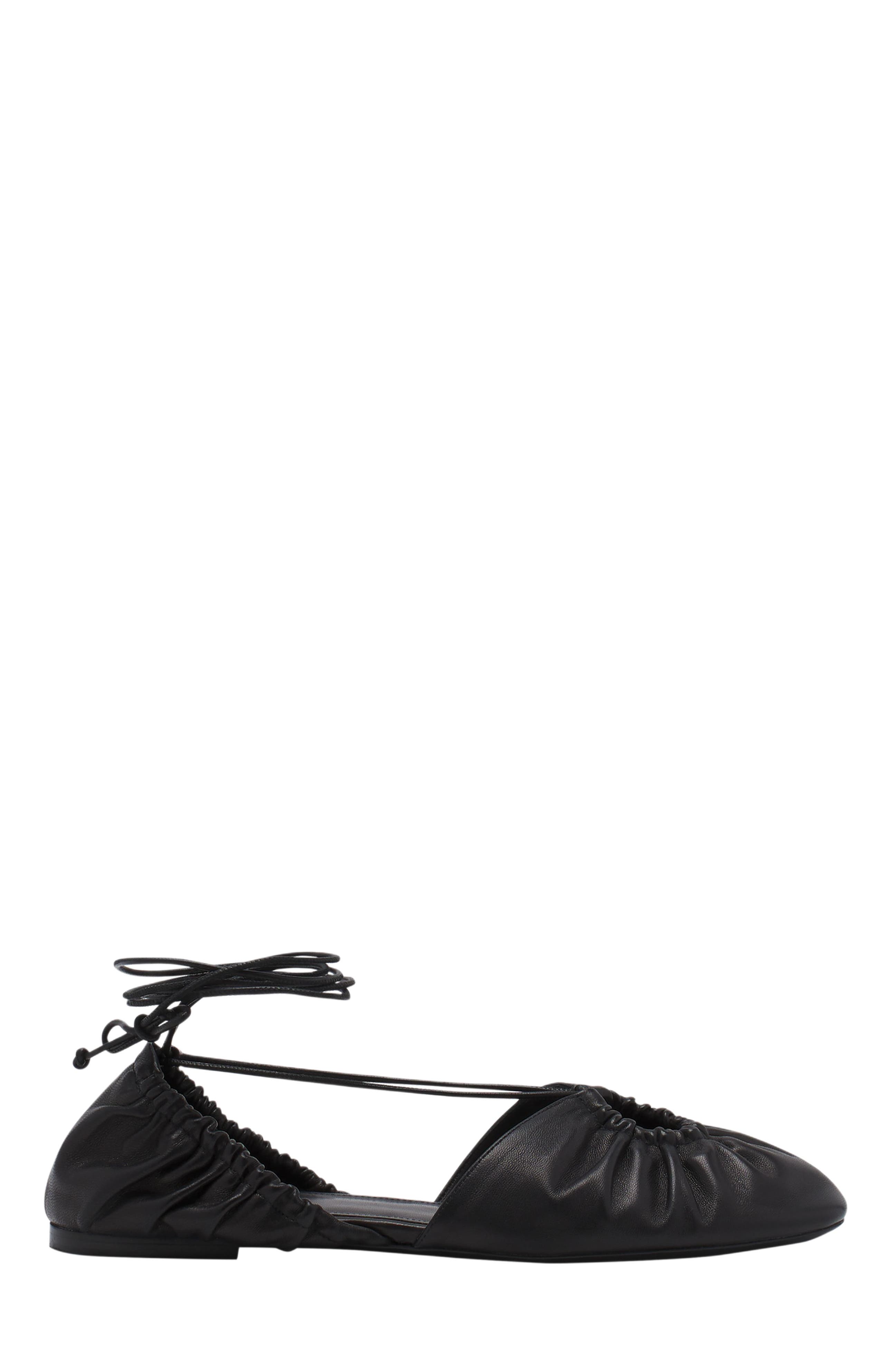 Lanvin Mesure Lace-Up Leather Ballerina, Main, color, 