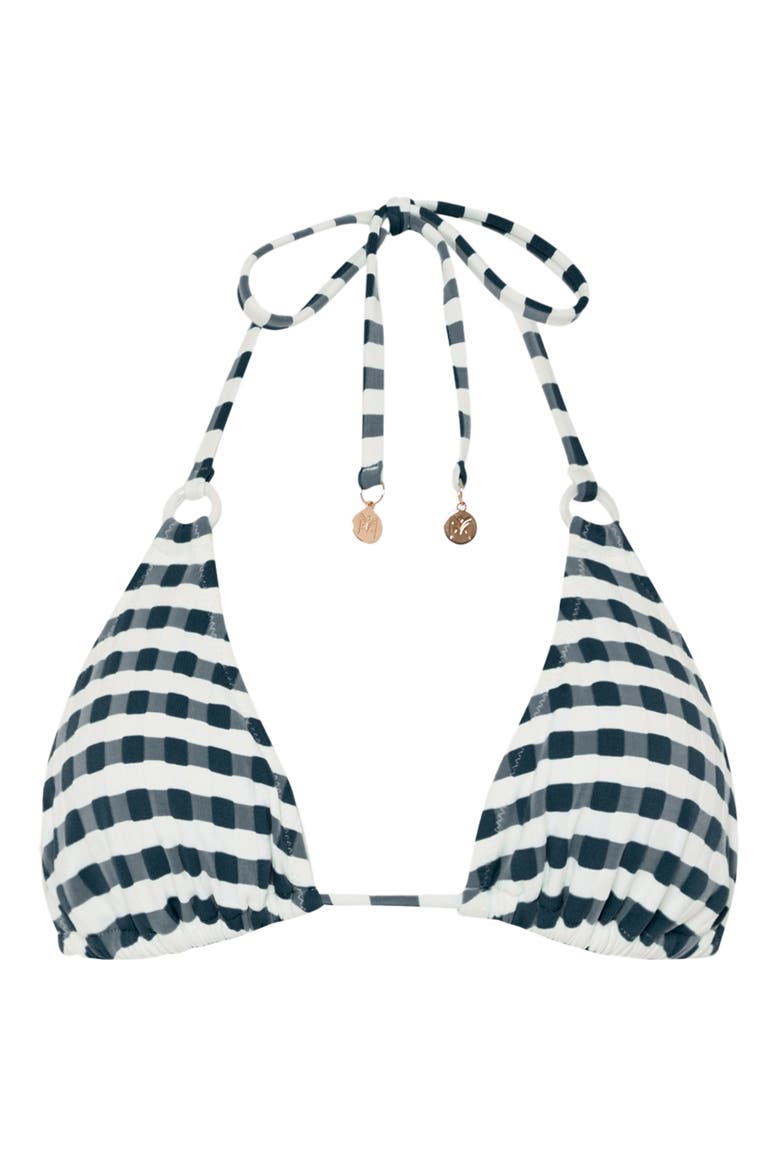 Cottage Jacquard Bikini Top, Alternate, color, NAVY/ WHITE