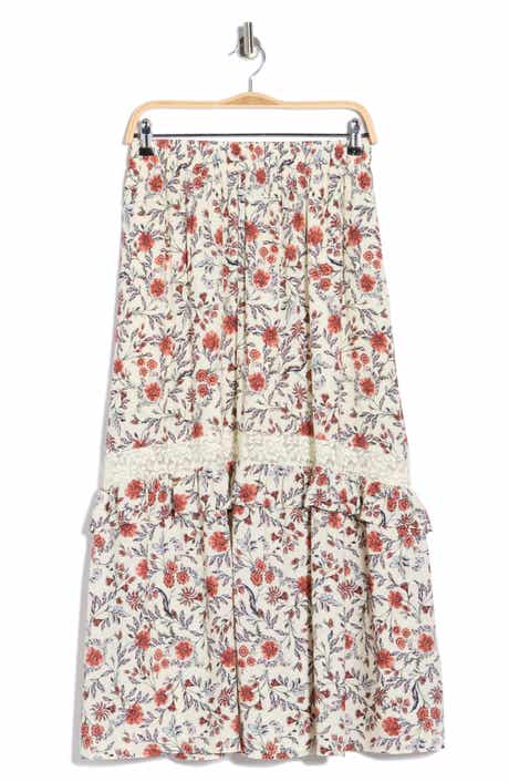 Melrose and Market Ruffle Lace Inset Maxi Skirt