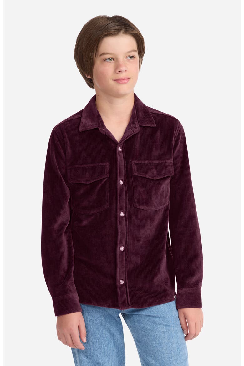 Kids' Corduroy Button-Up Shirt, Alternate, color, FIG