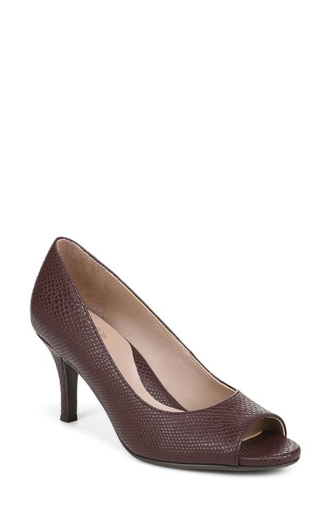 Locke Peep Toe Faux Leather Pump