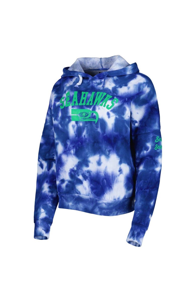 New Era Women's New Era Royal Seattle Seahawks Cloud Dye Fleece Pullover Hoodie, Alternate, color, Royal