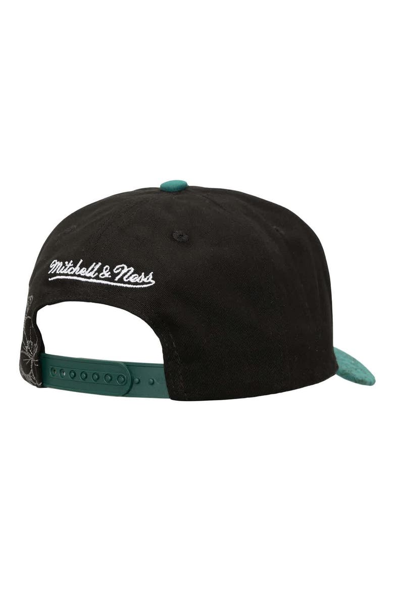 Mitchell & Ness Men's Mitchell & Ness Black Anaheim Ducks May Flowers Pro Crown Snapback Hat, Alternate, color,