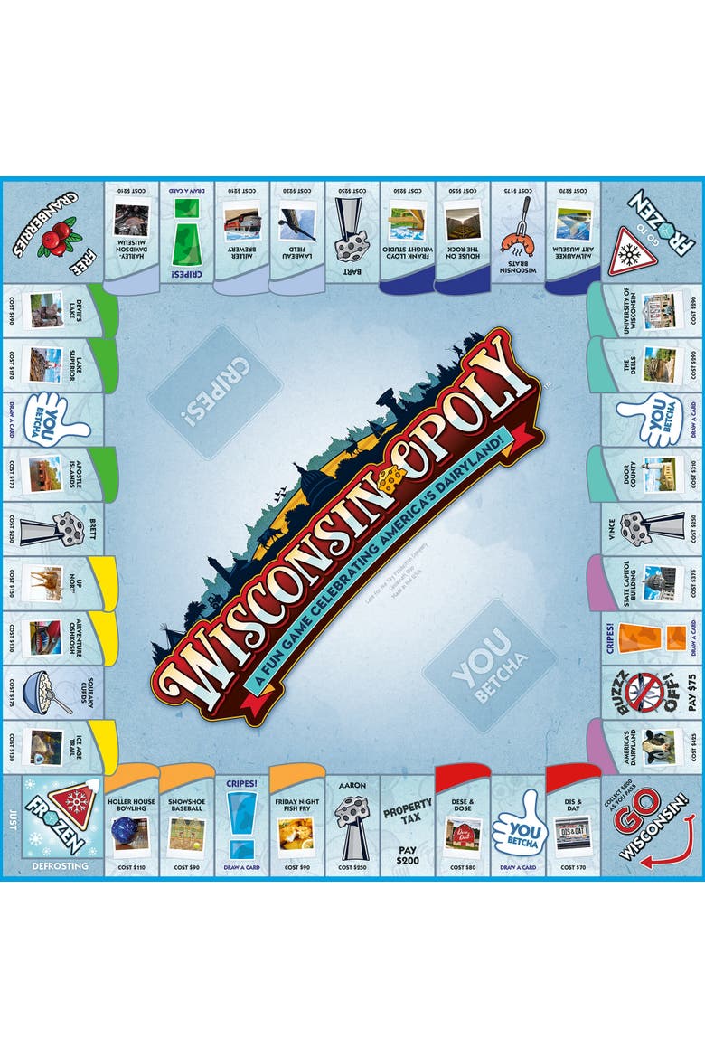 Wisconsinopoly Board Game, Alternate, color, Multicolored