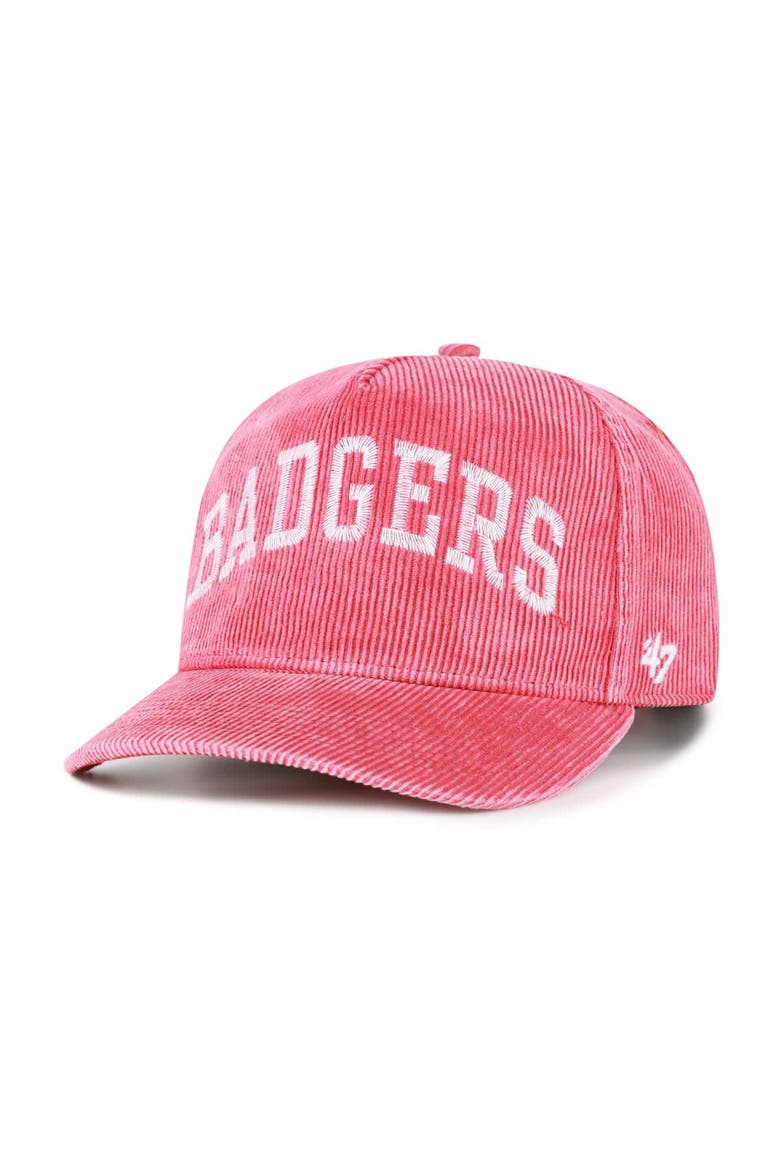 Men's '47  Red Wisconsin Badgers Reclaim Snow Wash Corduroy Hitch Adjustable Hat, Main, color, Red