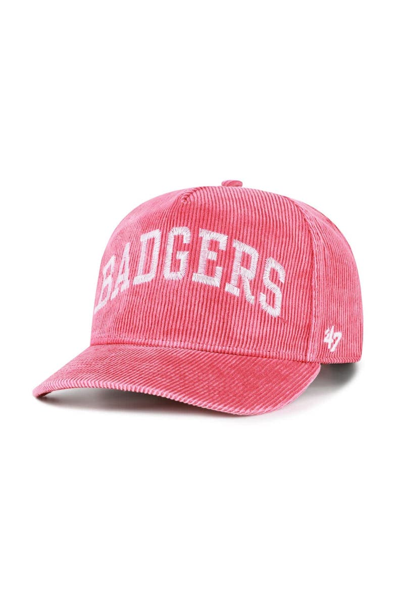 '47 Men's '47 Red Wisconsin Badgers Reclaim Snow Wash Corduroy Hitch Adjustable Hat, Main, color, Red