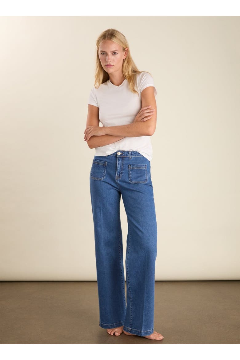 Robyn Denim Straight-Leg Stretch Jeans, Alternate, color, Washed Indigo
