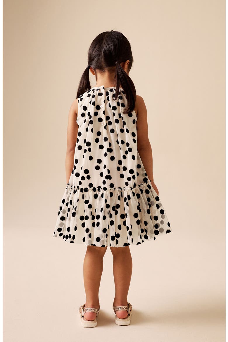 Kids' Polka Dot Mesh Dress, Alternate, color, WHITE MULTI