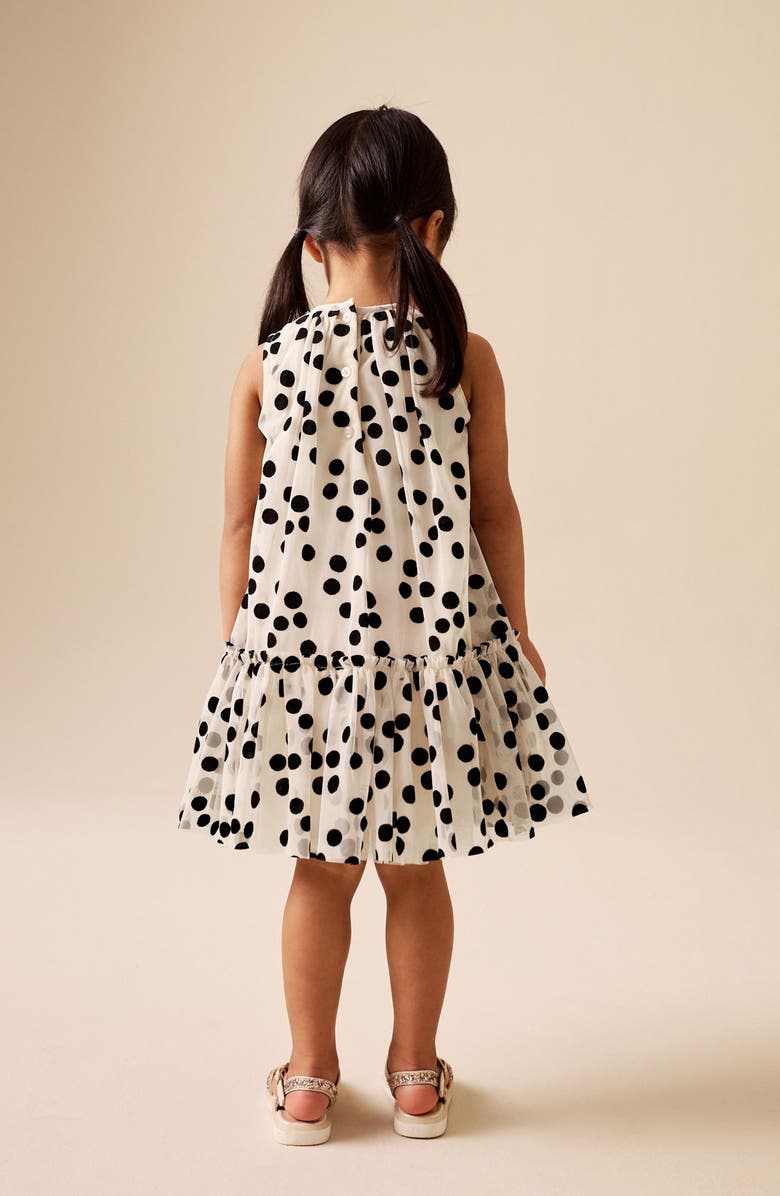 NEXT Kids' Polka Dot Mesh Dress, Alternate, color, White Multi