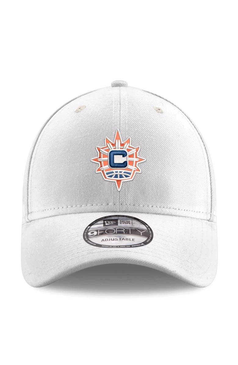 New Era Men's New Era White Connecticut Sun Primary Logo 9FORTY Adjustable Hat, Alternate, color,
