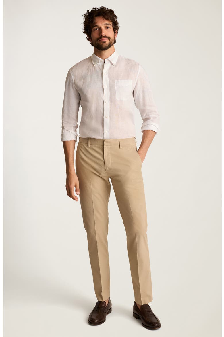 Weekday Warrior Slim Fit Flat Front Pants, Alternate, color, FRIDAY KHAKI MICRO HOUNDSTOOTH