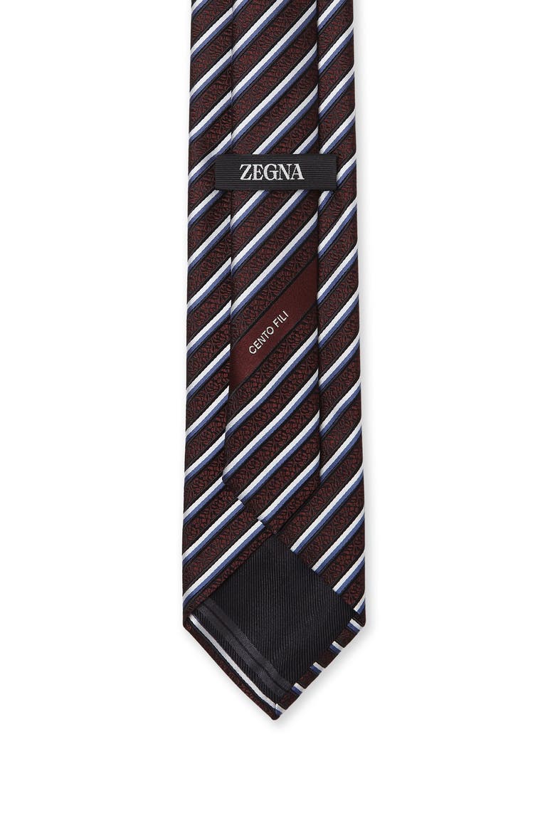 Cento Fili Stripe Silk Tie, Alternate, color, BURGUNDY