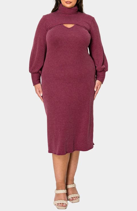 Aster Plissé Two-Piece Sweater Dress (Plus)