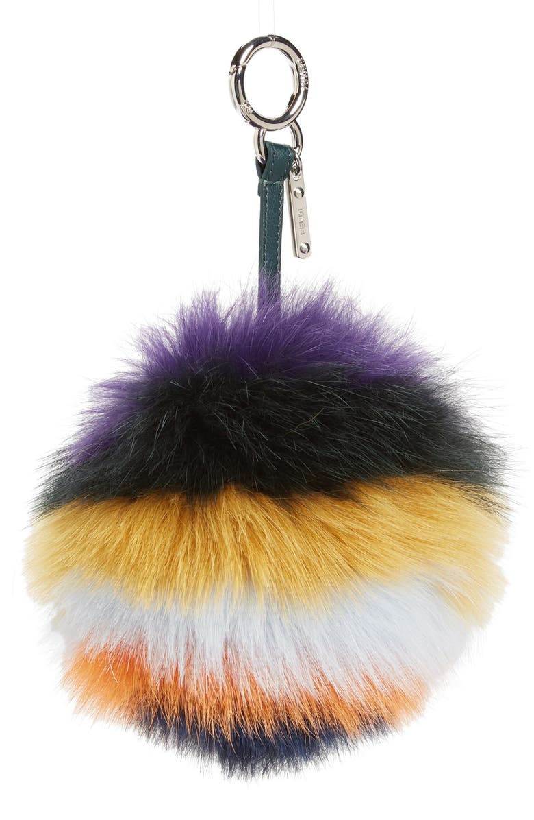 Fendi Genuine Fox Fur Bag Charm, Main, color,