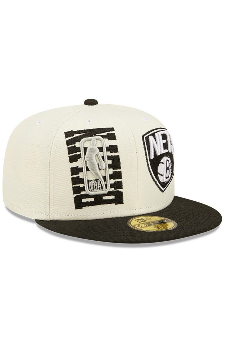 New Era Men's New Era Cream/Black Brooklyn Nets 2022 NBA Draft 59FIFTY Fitted Hat, Alternate, color, 