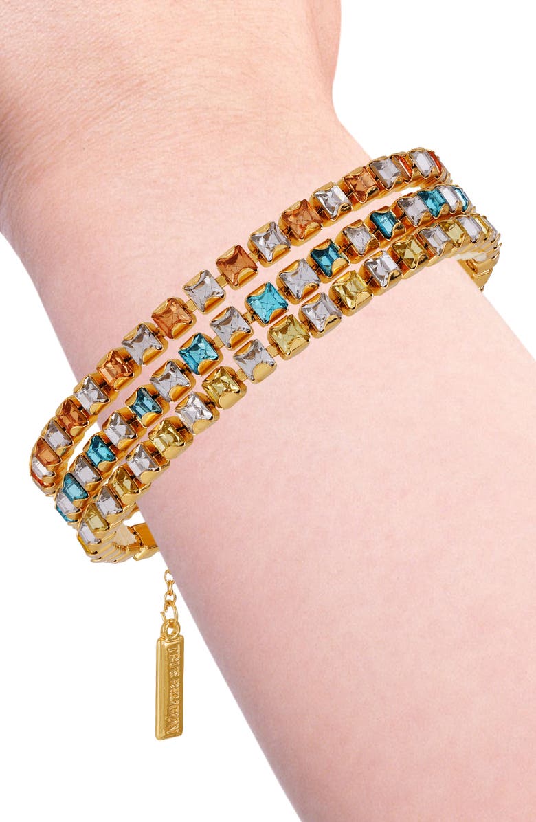True Religion Crystal Chain Bracelet, Alternate, color, Gold Tone