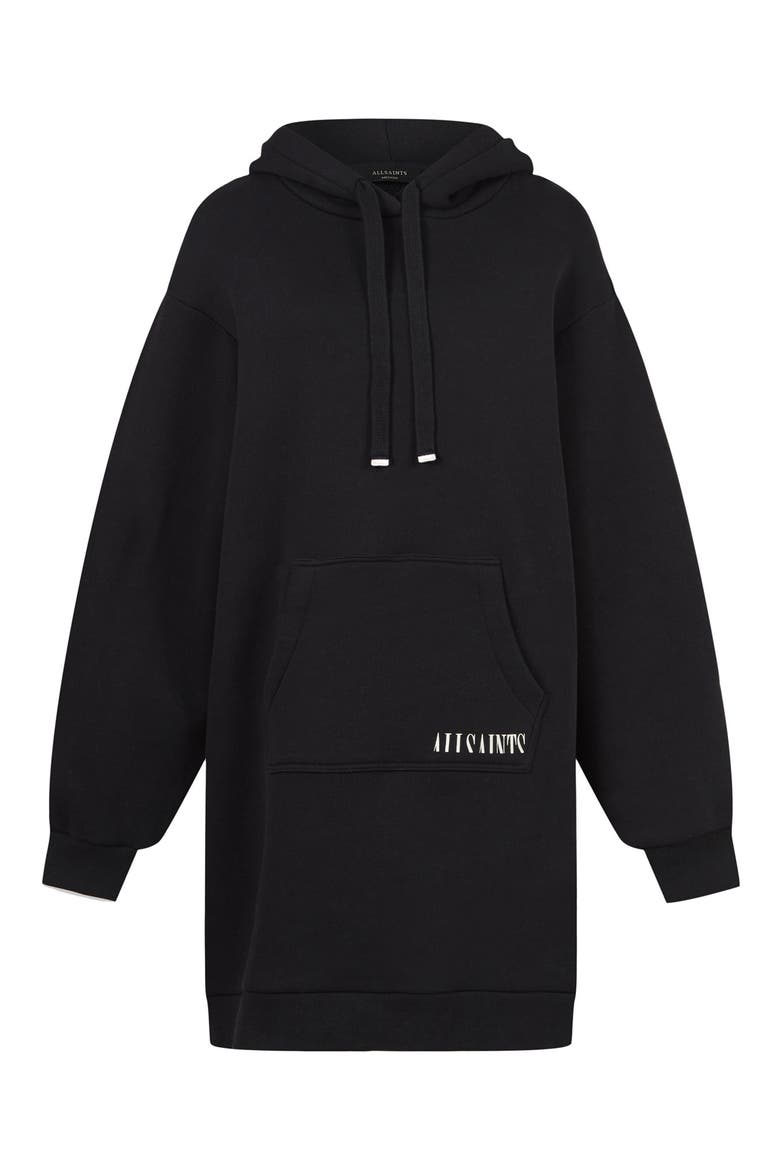 Lila Long Sleeve Hoodie Dress, Alternate, color, BLACK