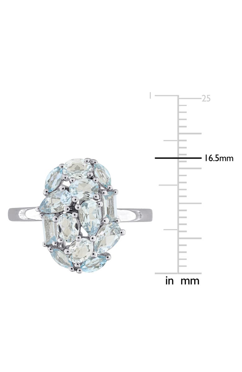 Julianna B. Gemstone Cluster Oval Cocktail Ring, Alternate, color, Blue Topaz/Sterling Silver