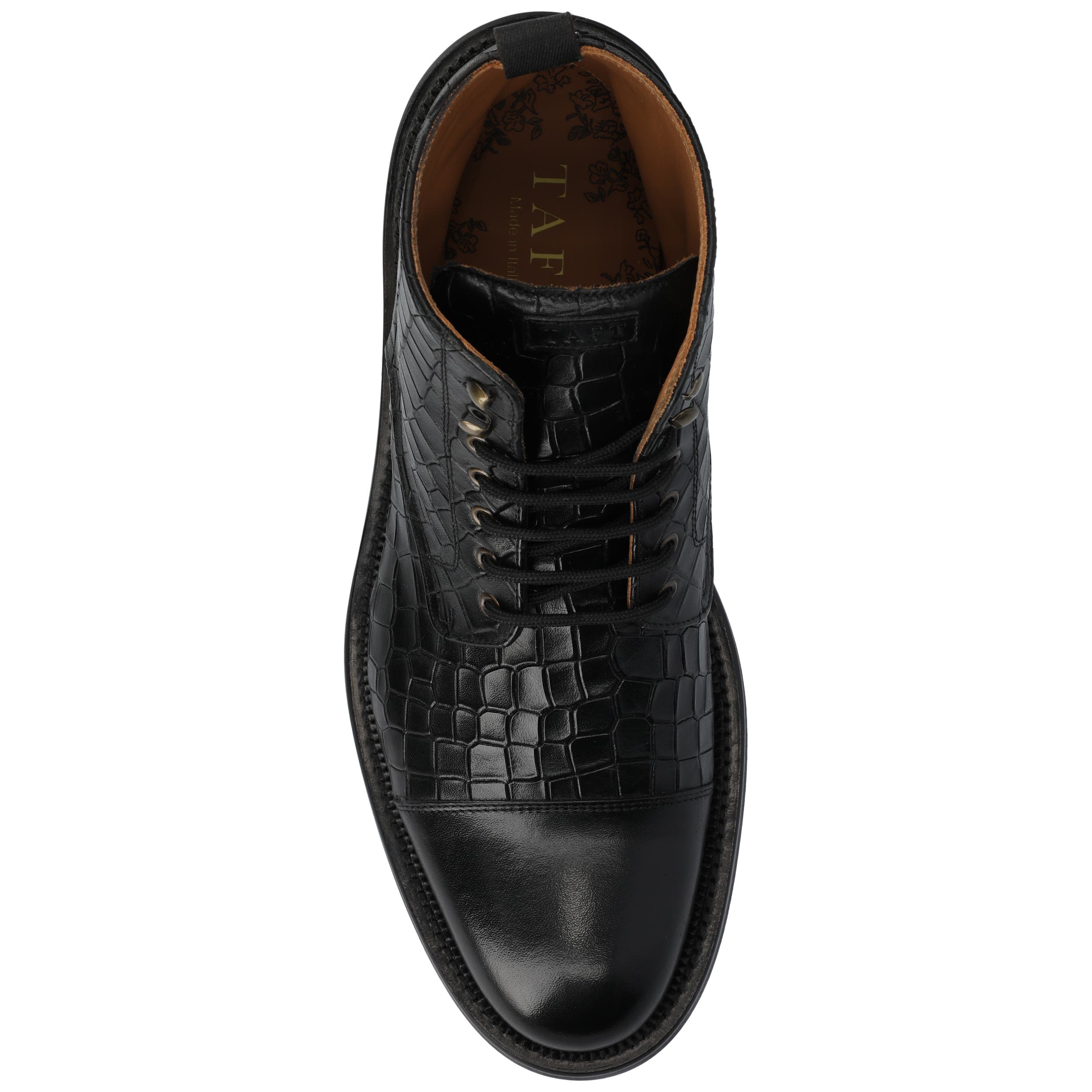 TAFT Men's Rome Dress Boot, Alternate, color, Croco/Black